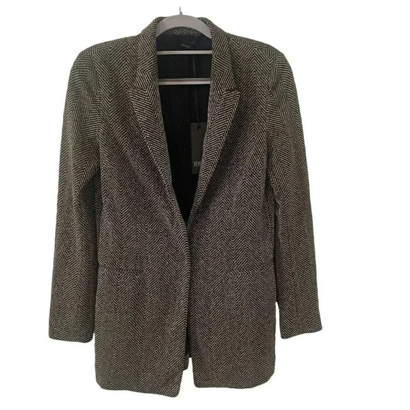 Seventy Sergio Tegon New Gold Striped Blazer Womens Black Size Medium NWT - Picture 1 of 11